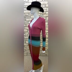 STAUD Mosaic Striped sweater dress